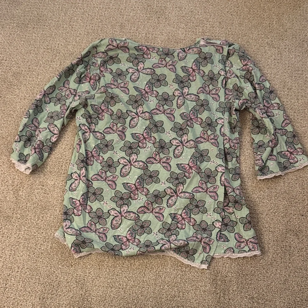 Silverts Adaptive Wear Butterfly Floral Lounge Set - Top and Bottom Sz: LG - Picture 3 of 9